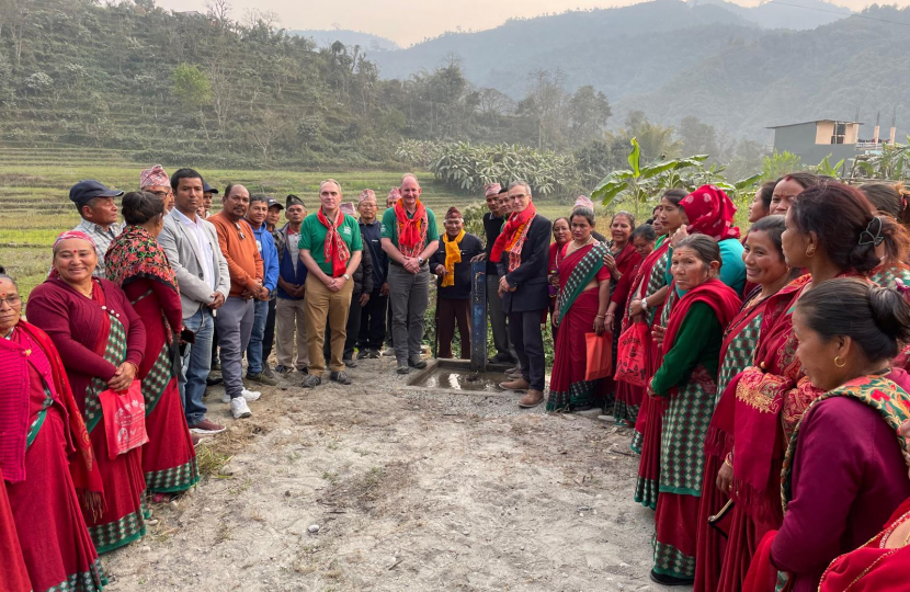 Andrew at a Gurkha Welfare Trust water and sanitation project. 